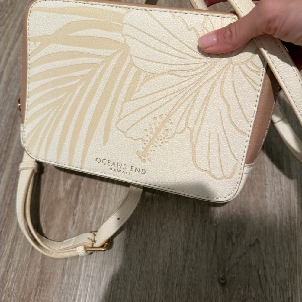 Cream Floral Crossbody Bag